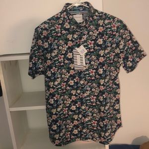 denim and flower Ricky Singh button up shirt sizeM